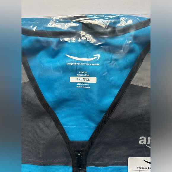 Amazon Flex DSP Unisex Delivery Driver Safety Reflective Full Zip Vest Size 4XL - Picture 2 of 3